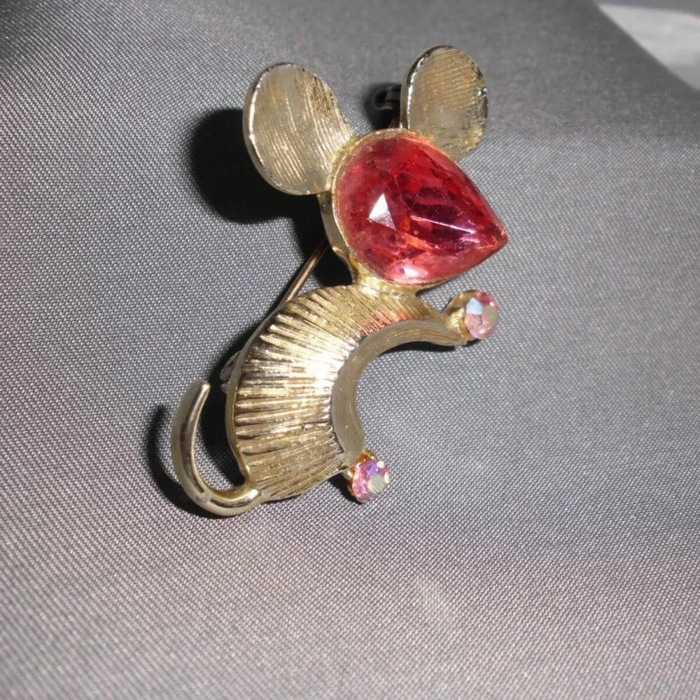 *RARE* Colored Rhinestone "Dodds" Signed Mouse - Picture 2 of 4